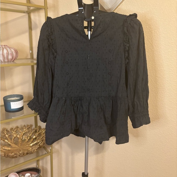 Universal Thread Cottagecore Peasant Blouse Black - Picture 2 of 3